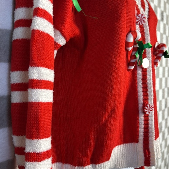 No comment NYLA medium Christmas, candy, cane cardigan, red white striped - Picture 7 of 12